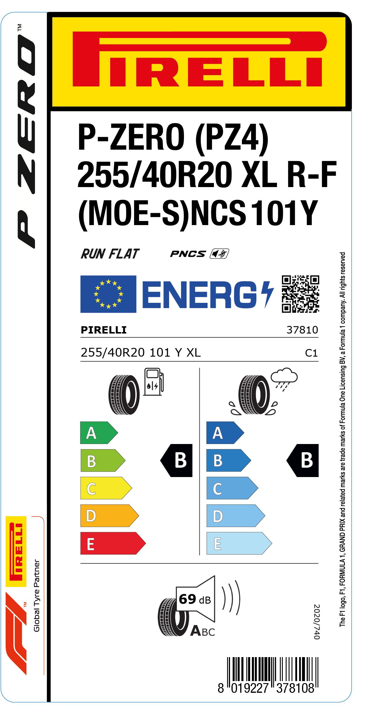 PİRELLİ 255/40R20 101Y XL RFT P-ZERO PZ4 (MOE-S) NCS - Görsel 4